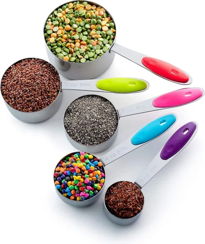 Vista 7 de Bellemain Juego de 6 tazas medidoras de acero inoxidable, diseño anidado