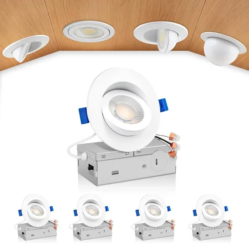 Vista 16 de zouzai Mini luz LED de cardán ajustable de 2 pulgadas, 5CCT seleccionable, rotación de 360° e inclinación de 90° para iluminación precisa Blanco