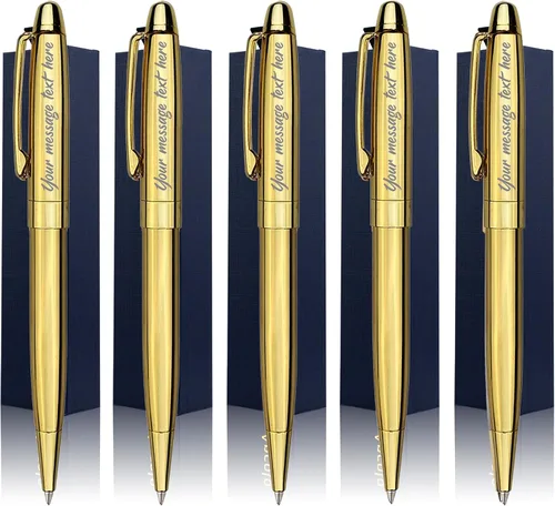 Vista 19 de Ancolo Bolígrafos de Promoción Personalizados - Regalo Publicitario de Negocios Juego de Escritura de Oficina - Grabado con Tu Mensaje Nombre