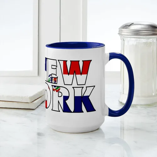 Vista 4 de CafePress New York Republic Tazas de cerámica de 15 oz (15.0 fl oz)