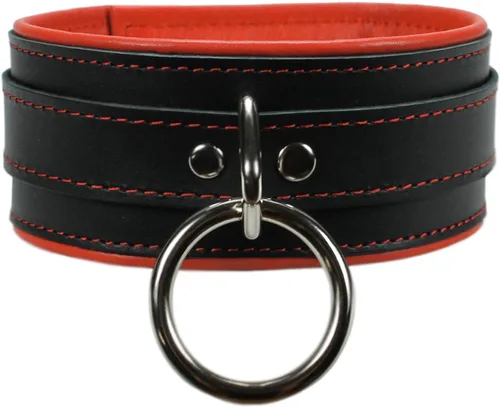 Vista 6 de Madison Collar O-Ring Superior Latigo Cuero Suave Cordero Hecho A Mano Elegante Collar Acolchado, Violeta oscuro