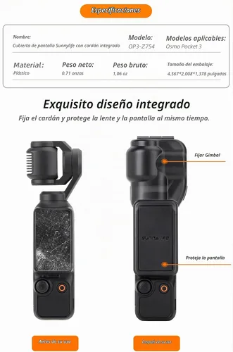 Vista 8 de Pocket 3 Funda protectora para DJI Osmo Pocket 3 y Xtra Muse, Gimbal Protector de la Pantalla de la Lente Cubierta Protectora para DJI Osmo Pocket 3
