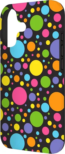 Vista 2 de Colorful Polka dot Rainbow and Black Print Fun Case for iPhone 17