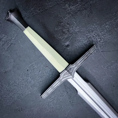 Vista 45 de Espada larga de caza de brujo de espuma medieval de 41 pulgadas para cosplay LARP disfraz Halloween