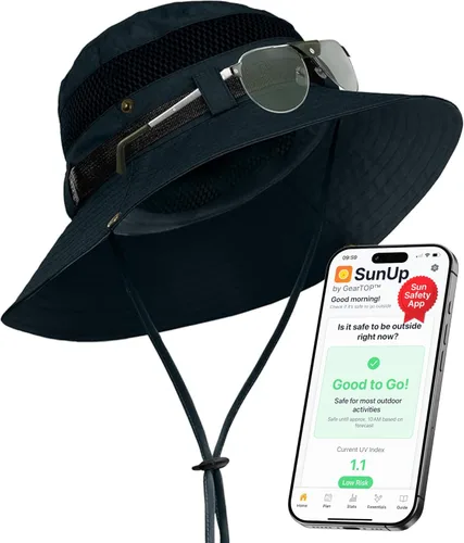 Vista 13 de GearTOP Wide Brim Sun Hat for Men & Women, UPF 50+ Fishing Hat with Detachable Neck Flap & Face Cover Gardening Boonie Sunhat