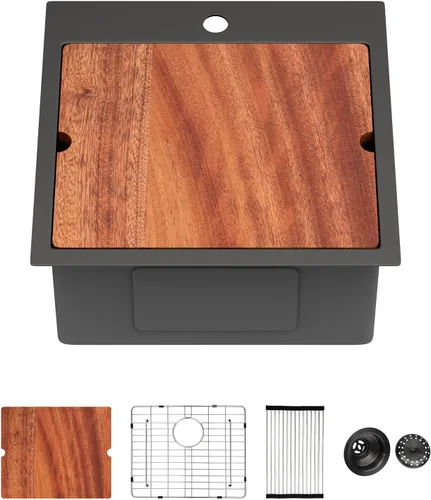 Vista 38 de Fregadero de cocina para exteriores 15 x 15 pulgadas, fregadero de bar de 15 x 15 pulgadas, fregaderos de cocina de acero inoxidable de calibre 16