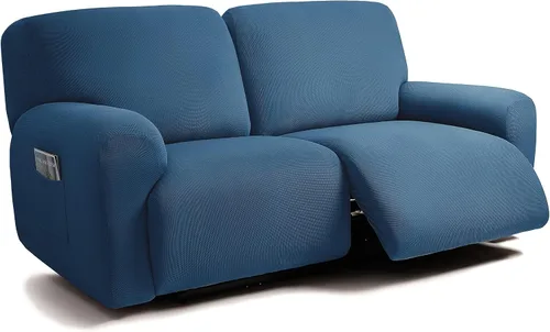 Vista 8 de ULTICOR - Juego de 8 fundas para sofá reclinable de jacquard, fundas elásticas para sofá reclinable para 3 cojines, fundas gruesas, suaves y Gris