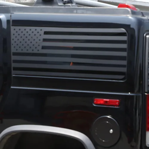 Vista 8 de Calcomanías de vinilo con la bandera estadounidense para ventana lateral trasera compatibles con Hummer H2 2003-2009, calcomanías precortadas