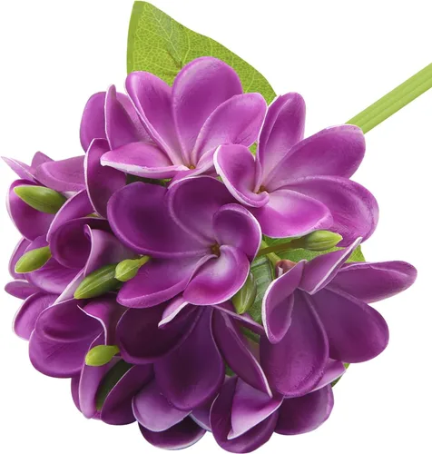 Vista 8 de Winterworm 3 piezas de flores artificiales de plumeria con hojas, ramos realistas de plumeria frangipani y brotes en total de 9 flores falsas