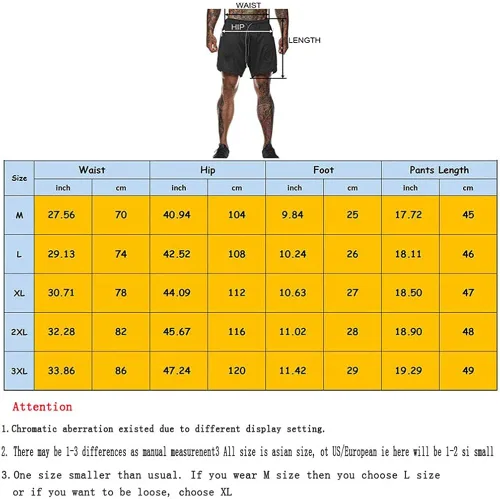 Vista 6 de CYF Pantalones cortos de correr 2 en 1 para hombre con bolsillos de secado rápido transpirables para entrenamiento de gimnasio activo