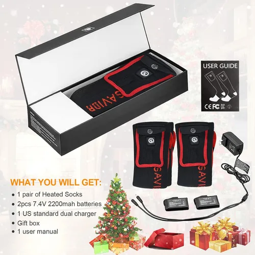 Vista 7 de Calcetines térmicos para hombres y mujeres, calcetines de batería para pies fríos, calcetines eléctricos térmicos para campamento, calentadores