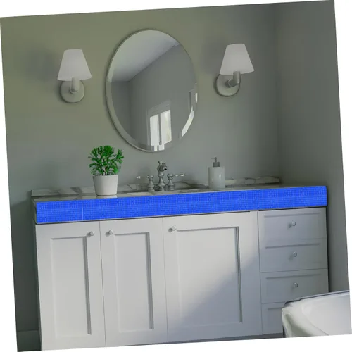 Vista 9 de EXCEART Calcomanías de mosaico, paquete de 6 azulejos de mosaico de espejo de vidrio, calcomanías autoadhesivas para pared, fáciles de limpiar