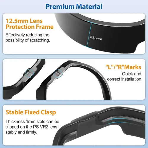 Vista 5 de PECOOVR Lens Spacer Protector Glasses Anti-Scratch Rings for PSVR2 Prevent Myopia Glasses Scratching + Upgraded USB C Magnetic Adapter for