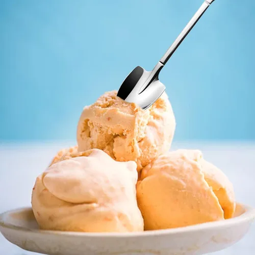 Vista 5 de Paquete de 6 cucharas de helado de acero inoxidable, cucharas de pala, cuchara de sandía, cuchara pequeña reutilizable para té, postre, hogar