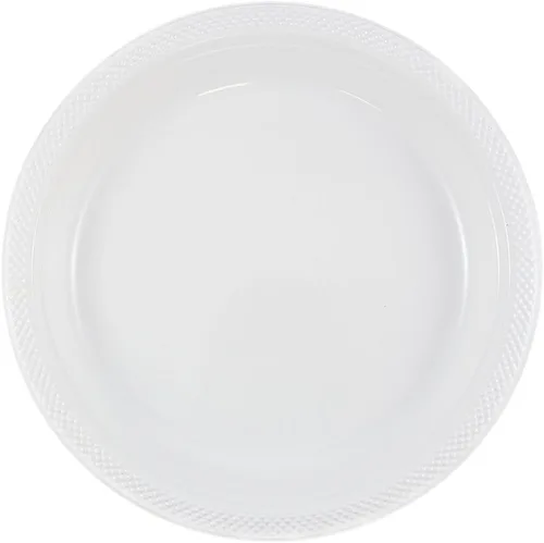 Vista 11 de Platos para fiesta de plástico redondos y cuadrados colorido de 7, 8, y 9 pulgadas, 10/20 platos por paquete, Negro