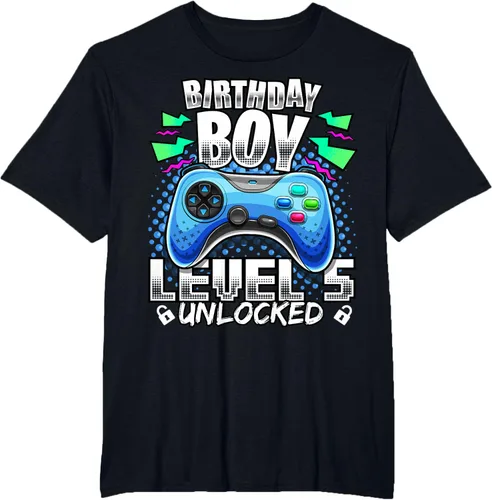 Vista 41 de Camiseta para niños con diseño de videojuegos desbloqueados de nivel 5 Negro
