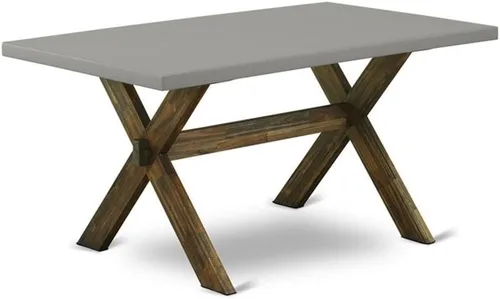 Vista 27 de East West Furniture VT026 Mesa de comedor estilo V – una mesa de cocina rectangular con patas elegantes, 36 x 60 pulgadas, multicolor