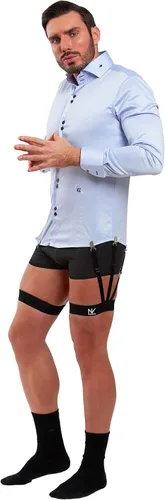 Vista 5 de Soportes NV mejorados 2.0, con cierres mejorados soportes de camisa premium, ligas de camisa, tuckers de camisa para hombre