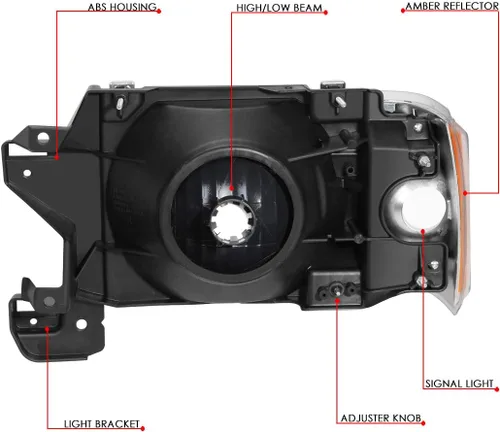 Vista 6 de DNA MOTORING HL-OH-F15087-BK-AM Juego de luces de esquina estilo de fábrica para FORD BRONCO 1987-1991 FORD F-150 1987-1991 FORD F-250 1987-1991