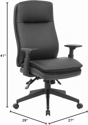 Vista 3 de Boss Office Products Silla ejecutiva de respaldo alto con brazos ajustables