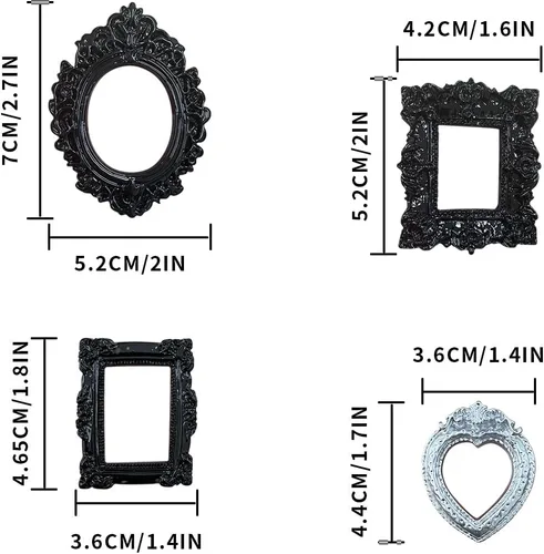 Vista 5 de 12PCS Mini Vintage Picture Photo Frame para mesa de montaje en pared Art DIY Deco
