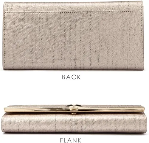 Vista 6 de FOXER Carteras de cuero para mujer, cartera triple para tarjetas, carteras grandes, 01 Dorado, Casual