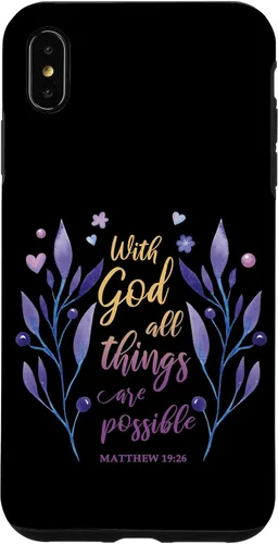 Vista 11 de with God All Things are Possible Matthew 19:26 Christian Case for iPhone 16