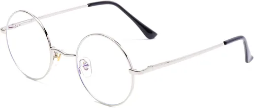 Vista 9 de AZorb Lentes de bloqueo de luz azul para mujeres y hombres, lentes redondos retro con marco de metal