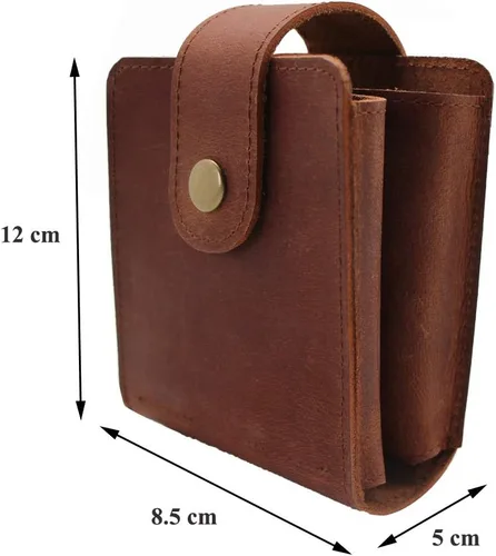 Vista 2 de boshiho Funda de naipes de cuero genuino doble para magos y jugadores de póquer, viajes de vacaciones de campamento