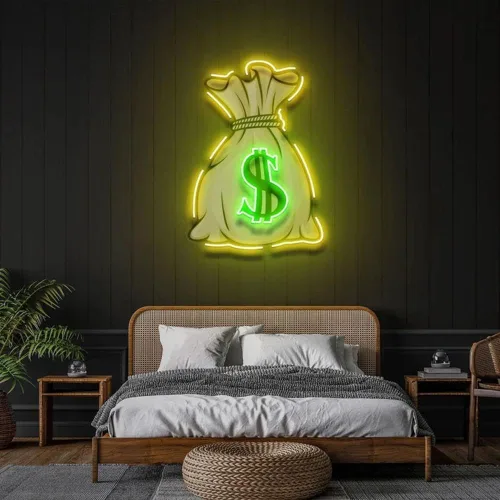 Vista 10 de Letreros de neón de montaña para decoración de pared de 16 pulgadas, letrero de neón LED de dinero, cueva, hogar, fiesta, letreros iluminados por
