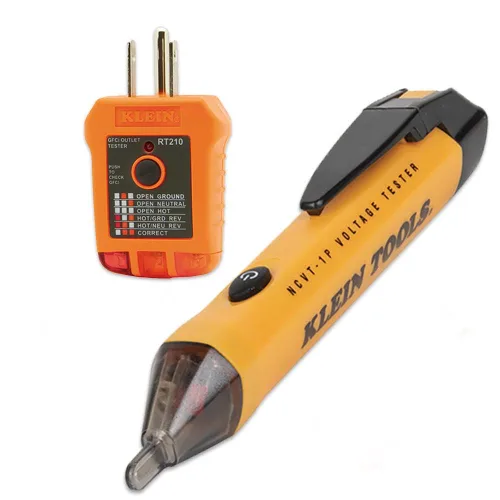 Vista 2 de Klein Tools Kit de probador de salida 80025 con probador GFCI y probador de voltaje sin contacto, multímetro MM325 de 2 piezas, medidor de voltaje