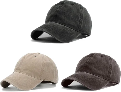 Vista 12 de HH HOFNEN Gorra de béisbol de algodón de sarga lavada y desgastada, vintage, ajustable, para hombre y mujer