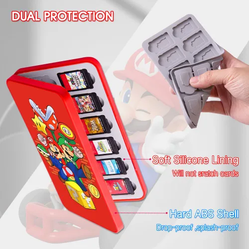 Vista 107 de PERFECTSIGHT Switch Game Case Compatible with Nintendo Switch Game Holder for Switch OLED/ Lite Game Card Case Cartridge with 24 Slots Game Card
