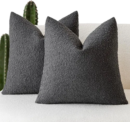 Vista 67 de Foindtower - Juego de 2 fundas decorativas de textura de bucle, fundas de almohada acentuadas, fundas de cojín sólidas, neutrales, para sofá, silla