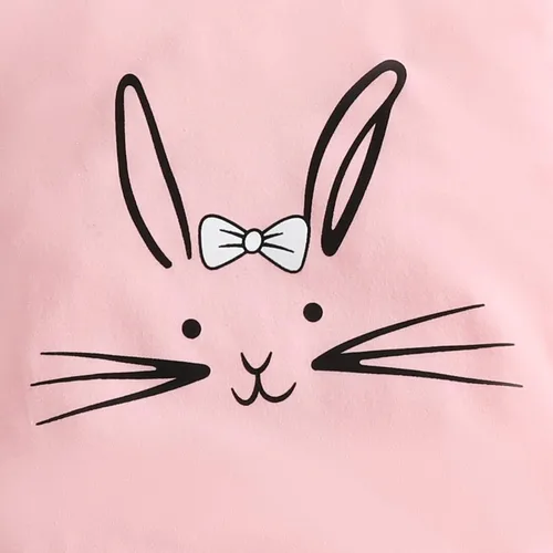 Vista 5 de Yoxindax Trajes de bebé recién nacido, traje de conejo, mameluco lindo con gorro para niñas (0-3 meses), Rosado