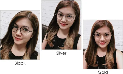 Vista 4 de Juego de 3 gafas redondas grandes con marco de metal de 2 pulgadas, lentes circulares livianas para mujeres y hombres (transparente), Claro