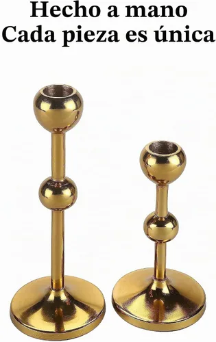 Vista 5 de Rely+ Juego de 2 portavelas cónicos dorados para mesa de café, centro de mesa, candelabros, portavelas cónicos, decoración para el hogar, mantel