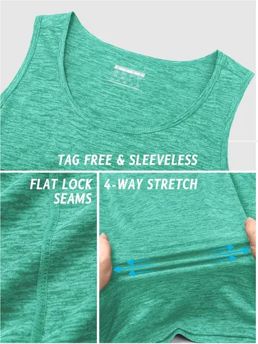 Vista 5 de TACVASEN Camisetas sin mangas para hombre de secado rápido para entrenamiento muscular atlético, gimnasio, culturismo, camiseta de rendimiento