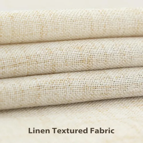 Vista 5 de DriftAway Cenefa plisada para ventana de cocina, cenefa de lino sintético con textura de color beige sólido para sala de estar, cenefa de lino