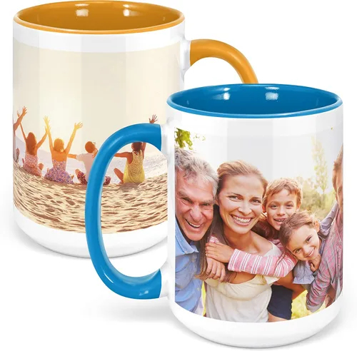 Vista 9 de Taza de café con foto personalizada, 11 onzas, color negro, con imagen envolvente, texto, taza de cerámica personalizada con imagen, taza