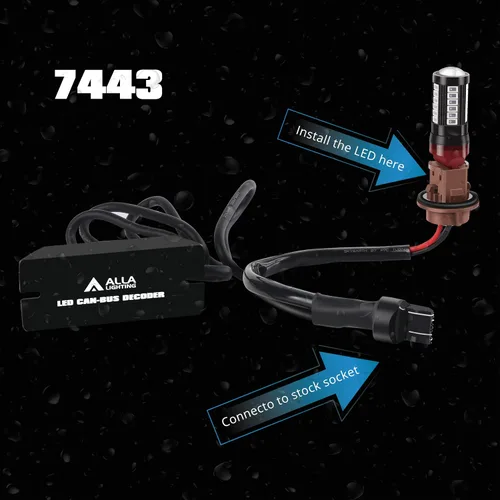 Vista 3 de Alla Lighting Decodificadores LED para antiparpadeo Fix Luces de señal de giro Bombillas Hyper Flash Resistor Adaptador Arnés Kits/Fix Error Free