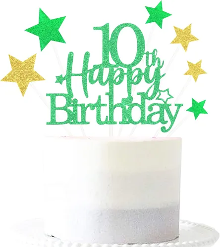 Vista 16 de Decoración brillante para tarta de primer cumpleaños feliz con estrella, adornos personalizados para tarta de 1 cumpleaños, decoraciones de fiesta