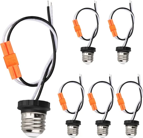 Vista 8 de Helunsi Adaptador de Enchufe E26, Paquete de 2 Enchufes de Bombilla con Cable, Enchufe de Luz Macho Roscado, Adaptador de Enchufe de Luz Empotrada
