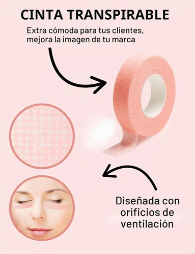 Vista 2 de 6 rollos de cinta médica de microporos para extensión de pestañas, cinta adhesiva de tela para suministro de extensión de pestañas