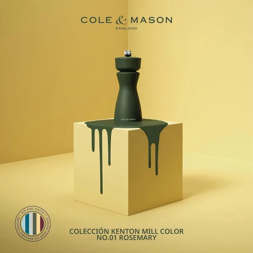 Vista 2 de Cole & Mason Kenton - Molinillo de sal y pimienta, molinillo manual recargable con mecanismo de cerámica ajustable, accesorio de comedor para Oliva