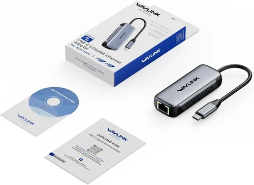 Vista 8 de WAVLINK Adaptador USB C a Ethernet de 5 Gbps, convertidor de red USB-C a RJ45 de 5000 Mbps, carcasa de aluminio para Windows, Mac OS, iPad OS y más