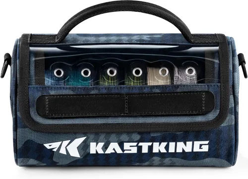 Vista 12 de KastKing BaitSpace Bolsa de gestión de línea, bolsa de almacenamiento de línea de pesca con nailon resistente al agua, ventana transparente, divisor