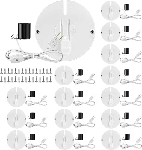 Vista 8 de Meonum Kit de Luz de Repuesto para Molde Soplado, Kit de Cable de Luz Individual E27 E26 con Interruptor Fusible Enchufe, para Decoraciones