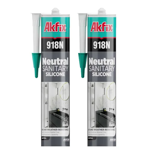 Vista 8 de Akfix 905N - Sellador de silicona transparente 100% para construcción y edificación (1x310 ml) - Sin solventes, bajo olor, resistente a UV y agua