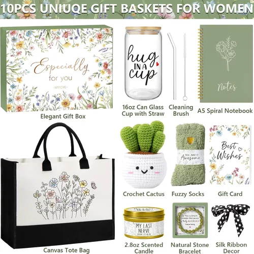 Vista 2 de Regalos de cumpleaños de Navidad para mujeres, cestas de regalo de cuidado